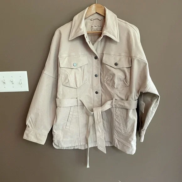 NWT Free People Clyde Shirt Jacket Mineral Medium - Picture 3 of 7